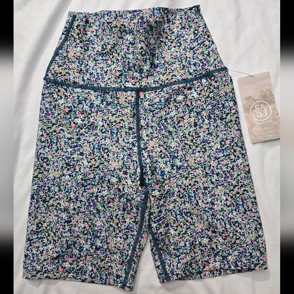 Sage Collective Women’s Ditzy Floral Print Bike Shorts Size XS
